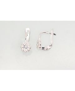 Серебряные серьги на английском замке #2202803_SV, Серебро 925°, Кристаллы, 1.3 гр.