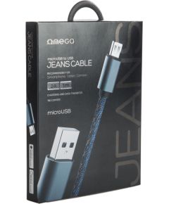Omega kabelis microUSB Jeans 1m, zils (44200)