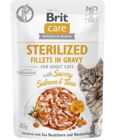 BRIT Care Cat Sterilized Salmon&Tuna Pouch - wet cat food - 85 g