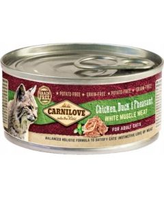 CARNILOVE Cat Chicken, Duck & Pheasant White Muscle Meat – wet food for cats – 100 g