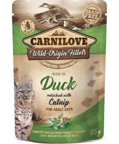 CARNILOVE CAT POUCH Wet cat food Duck, Catnip 85 g