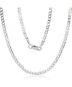 Sudraba ķēdīte Kartjē 2.5 mm, dimantu apstrādājums #2400073(PRh-Gr), Sudrabs 925°, rodijs (pārklājums), garums: 55 cm, 6.3 gr.