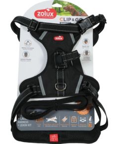 ZOLUX Zestaw szelki + smycz dla psa CLIP&GO XL czarny