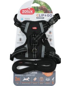ZOLUX Zestaw szelki + smycz dla psa CLIP&GO S czarny