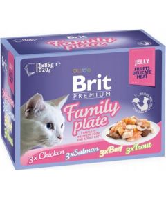 BRIT Premium Family Plate Fillets in Jelly Mix of Flavors - wet food for cats - 12x85g