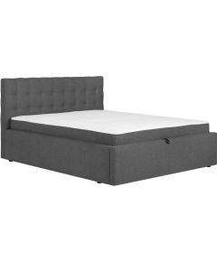 Continental bed LEENA 160x200cm, with mattress, grey