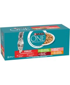 PURINA One Sterilcat Beef, salmon, chicken, turkey - wet cat food - 40x85g
