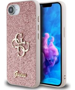 Guess PU Fixed Glitter 4G Metal Logo Case Aizsargapvalks priekš Appe iPhone 16e