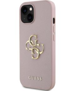 Guess PU Grained 4G Metal Logo Case Aizsargapvalks priekš Apple iPhone 15