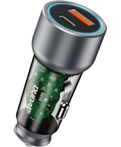 Dudao R4T 30W USB-A | USB-C auto lādētājs pelēks