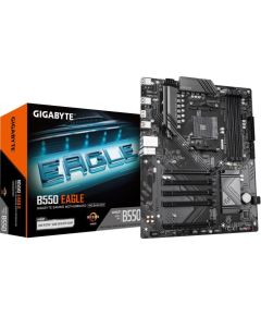 Mainboard GIGABYTE AMD B550 SAM4 ATX Memory DDR4 Memory slots 4 4xPCI-Express 3.0 1x 1xPCI-Express 4.0 16x 2xM.2 1xHDMI 4xUSB 2.0 1xUSB 3.2 type B 2xUSB 3.2 1xUSB-C 1xRJ45 3xAudio port B550EAGLE1.0