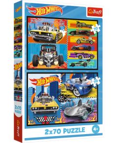 TREFL HOT WHEELS Pužļu komplekts Rotaļu automašīnas, 2x70 gab., 2 x 70 gab.