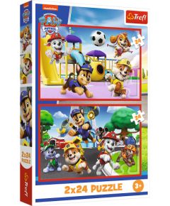 TREFL PAW PATROL Puzļu komplekts Jautrā suņu diena, 2x24 gab.