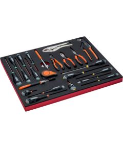 Bahco Instrumentu komplekts 23gab (skrūvgrieži, knaibles, mērlente, magnētiskais savācējinstruments) putu ieliktnī
