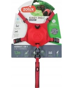 Zolux Szelki ze smyczą automatyczną Easyride S czerwone