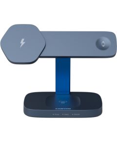 CANYON Wireless Charging Station Hexagon 310 3in1 DarkGrey/Blue