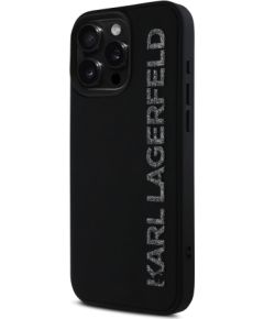 Karl Lagerfeld 3D Rubber Glitter Logo Case Aizsargapvalks priekš Apple iPhone 16 Pro