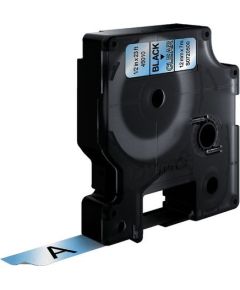 Dymo label printer tape D1 12mmx7m, black/clear
