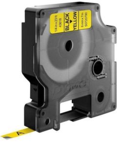 Dymo label printer tape D1 6mmx7m, black/yellow