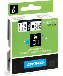 Dymo embossing tape D1 12mm 7m, black/white