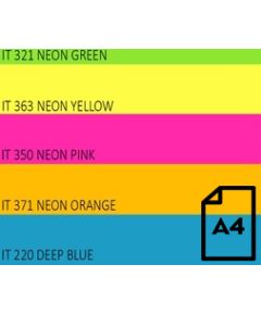 Color Neon paper Double A, 75g, A4, 500 sheets, Rainbow 4, 5 Neon Colors