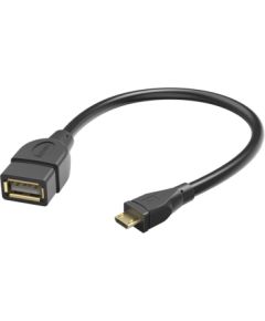 Hama 00173892 USB 2.0 Adapter Cable, OTG micro B plug - A socket 15cm black