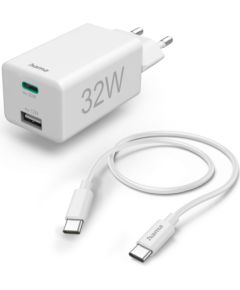 Hama 00201692 Quick Charger Mini 1X USB-C 32W, cable white