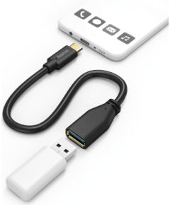 Hama 00178258 Cable Adapter OTG USB Type-C 15cm, Black