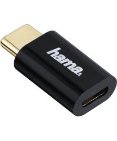 Hama 00178399 Adapter, micro USB to USB Type-C plug, Black