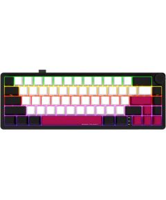Wireless mechanical gaming keyboard Pro, 2.4 GHz, BT, RGB Backlight, 16 modes, 66 keys, 50M presses, linear Lorgar Toxic Purple switches, multimedia knob, built-in 3750 mAh battery, Hot Swap, Gasket mount, spring cable 2.3m, black red white