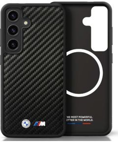 BMW Leather Carbon MagSafe Aizsargapvalks Priekš Samsung Galaxy S25