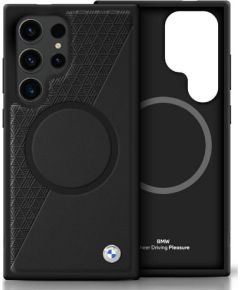 BMW Leather Half Textured MagSafe Case Чехол для Samsung Galaxy S25 Ultra