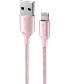 Swissten Textile II USB - Lightning Datu un Uzlādes vads 1.5m