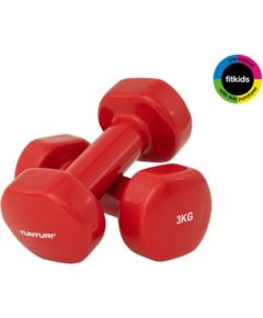 Tunturi vinila hanteles 3,0 kg, sarkanas, 2gb