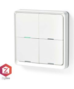 Nedis SmartLife Zigbee bezvadu sienas slēdzis, prorgammable, 12 komandas, CR2430, balts
