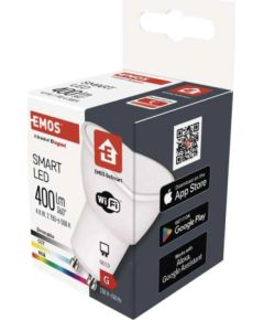 Emos Светодиодная лампа GoSmart MR16 / GU10 / 4,8 Вт (35 Вт) / 400 лм / RGB / с регулируемой яркостью / Wi-Fi