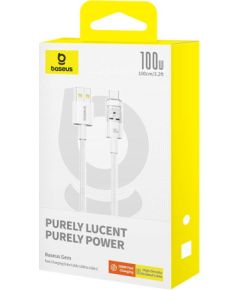 Baseus Gem USB A to USB C fast charging cable 1 m 100 W White