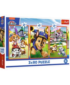 TREFL PAW PATROL Pužļu komplekts Suņu banda, 3x80 gab.