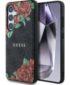 Guess Leather 4G Flowers Print Metal Classic Logo MagSafe Чехол для Samsung Galaxy S25