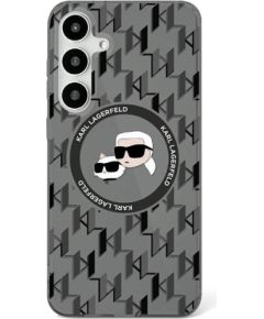 Karl Lagerfeld Button Karl&Choupette Heads On KL Pattern MagSafe Aizsargapvalks Priekš Samsung Galaxy S25