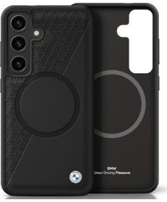 BMW Leather Half Textured MagSafe Чехол для Samsung Galaxy S25