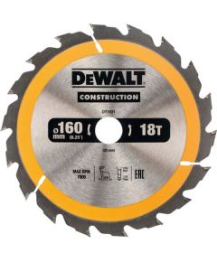 Griešanas disks kokam DeWalt DT1931-QZ; 160x20 mm; 18T