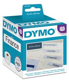 Uzlīmes DYMO Labelwriter, 50 x 12 mm, 220 uzlīmes rullītī, baltas