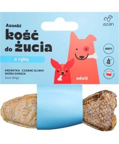 Brit AZANKI Bone with shrimp and black olives in cod skin shaped like a fish – dog treat – 12 cm