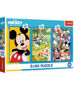 TREFL DISNEY MICKEY MOUSE Pužļu komplekts Mickey Mouse komanda, 3x80 gab.