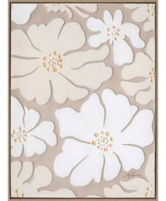Painting with frame 60x80cm, 
beige flowers