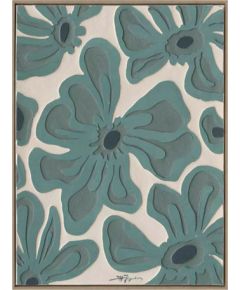 Painting with frame 60x80cm, 
green flowers