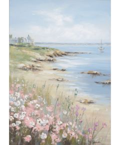 Oil painting 70x100cm, 
flowers on the beach