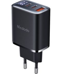 Mcdodo CH-2180 2xUSB-C + USB-A, 30W mains charger with display (black)