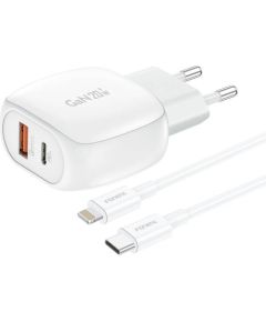 Foneng EU41 USB-C+USB-A 20W network charger + USB-C - Lightning cable (white)